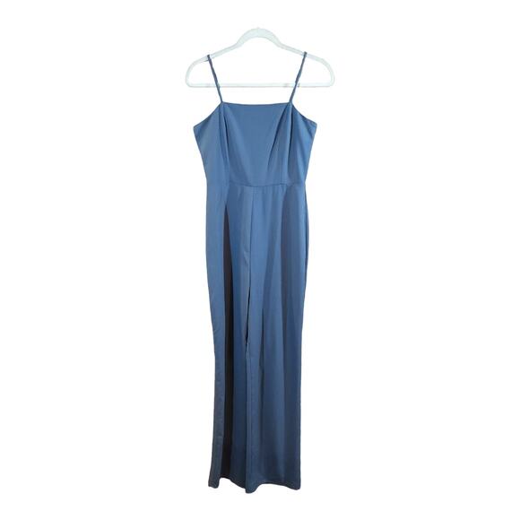 Windsor Sleeveless Straight Leg Square Neck Jumpsuit in Blue Women's S - Picture 1 of 5